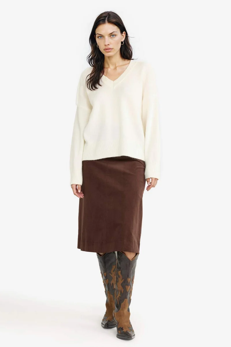 ديفاكتو Oversize V-Neck Knitwear Pullover