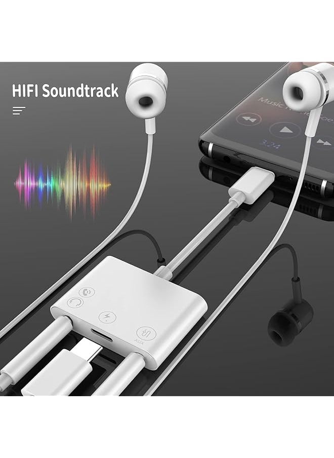 erorex - Usb C To 3.5Mm Audio Adapter Charger Headphone And Aux Port 3 In 1 Type C ​Earbud Splitter Dongle Compatible With Phone15 Pro Max Plus Ipad 10 Air4 5 Mini6 Pro 12 - Image 1