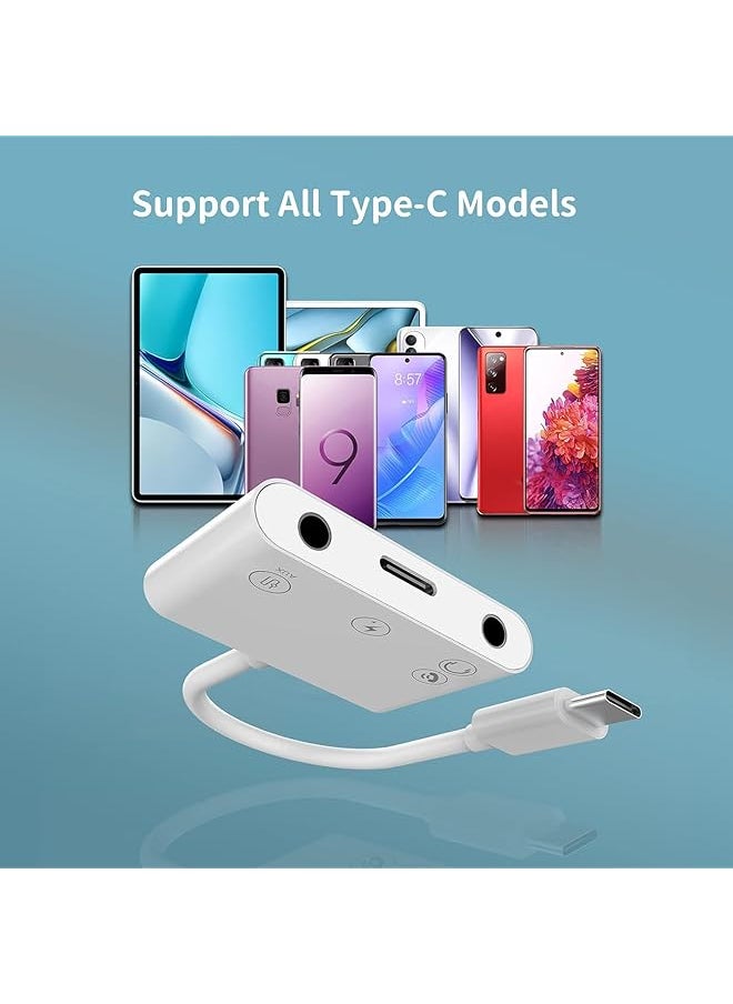 erorex - Usb C To 3.5Mm Audio Adapter Charger Headphone And Aux Port 3 In 1 Type C ​Earbud Splitter Dongle Compatible With Phone15 Pro Max Plus Ipad 10 Air4 5 Mini6 Pro 12 - Image 1
