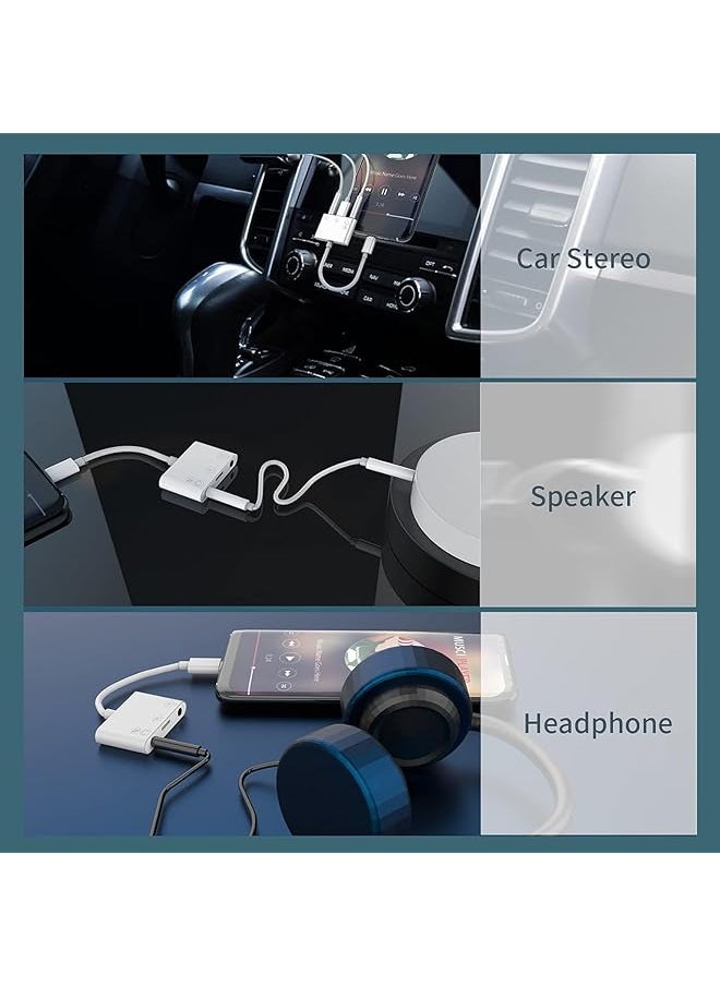 erorex - Usb C To 3.5Mm Audio Adapter Charger Headphone And Aux Port 3 In 1 Type C ​Earbud Splitter Dongle Compatible With Phone15 Pro Max Plus Ipad 10 Air4 5 Mini6 Pro 12 - Image 1