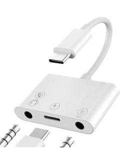 Usb C To 3.5Mm Audio Adapter Charger Headphone And Aux Port 3 In 1 Type C ​Earbud Splitter Dongle Compatible With Phone15 Pro Max Plus Ipad 10 Air4 5 Mini6 Pro 12