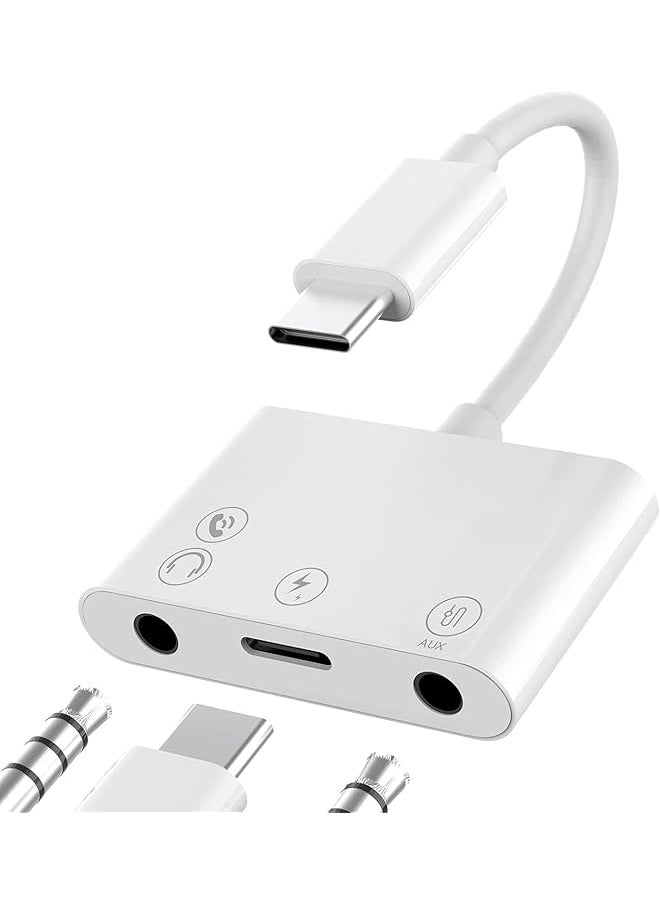 erorex - Usb C To 3.5Mm Audio Adapter Charger Headphone And Aux Port 3 In 1 Type C ​Earbud Splitter Dongle Compatible With Phone15 Pro Max Plus Ipad 10 Air4 5 Mini6 Pro 12 - Image 1