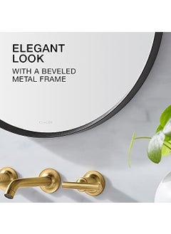 Kohler Kohler Essential Round Mirror for Wall | HD Reflection with 100% Silver Coating | Decorative Mirror for Bedroom/Living Room/Bathroom | Matte Black Aluminium Frame, 711.2 mm  - Image 3