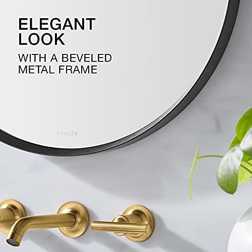 Kohler Kohler Essential Round Mirror for Wall | HD Reflection with 100% Silver Coating | Decorative Mirror for Bedroom/Living Room/Bathroom | Matte Black Aluminium Frame, 711.2 mm  - Image 3