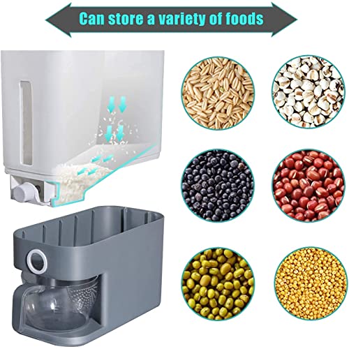 Matiko Modern Minimalist Rice Dispenser, 10 kg, Square, Plastic & ABS, Airtight Lid, Measuring Cup, Suitable for Rice, Grains and Coffee, L-35,W-20,H-38 CM - Image 3