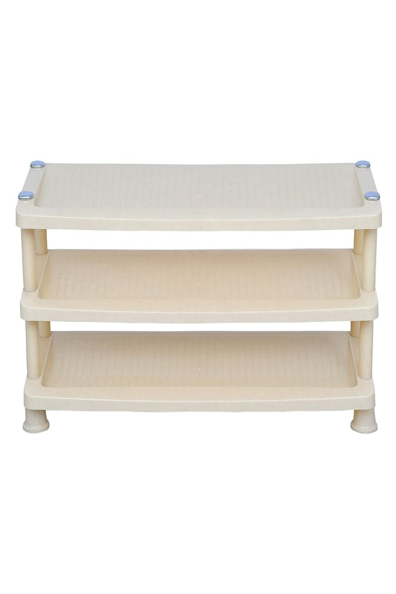 Prima Plastic Shoe Rack | Storage Organizer | Shelves For Home | Living Room | Bedroom (3 Shelves, Grey) - Image 5