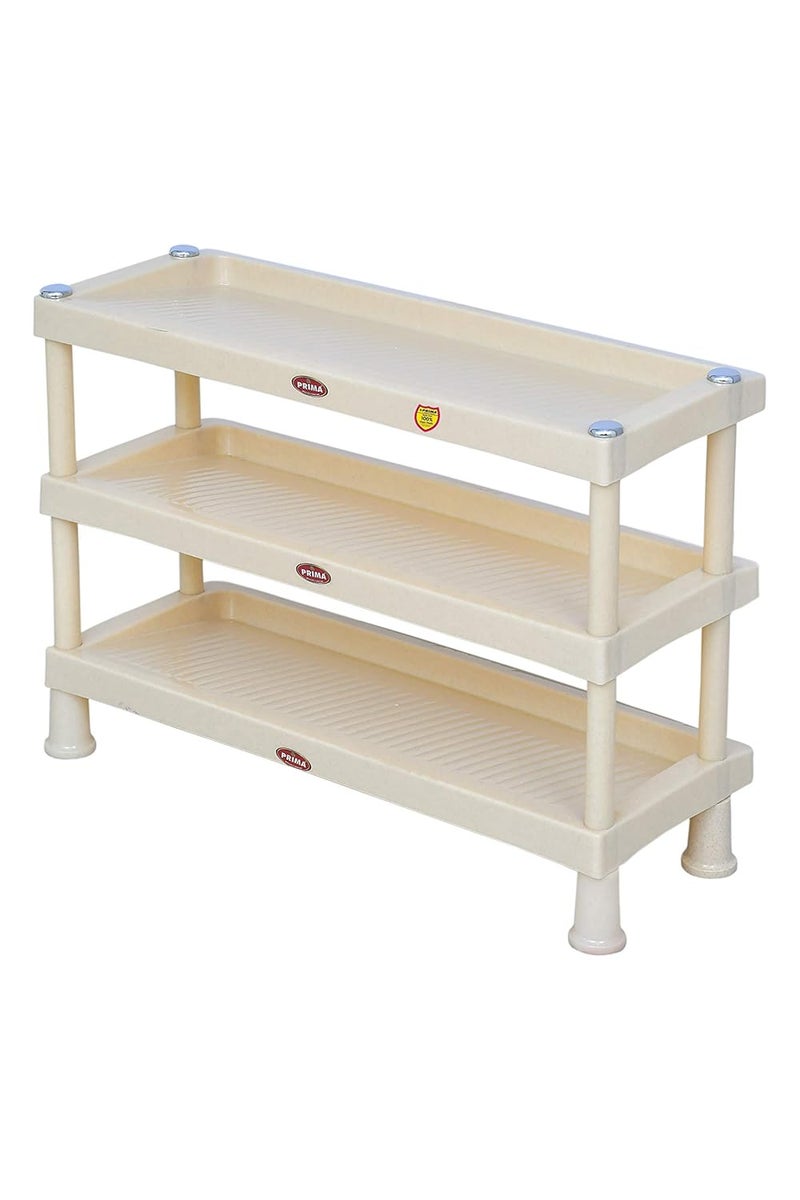 Prima Plastic Shoe Rack | Storage Organizer | Shelves For Home | Living Room | Bedroom (3 Shelves, Grey) - Image 4