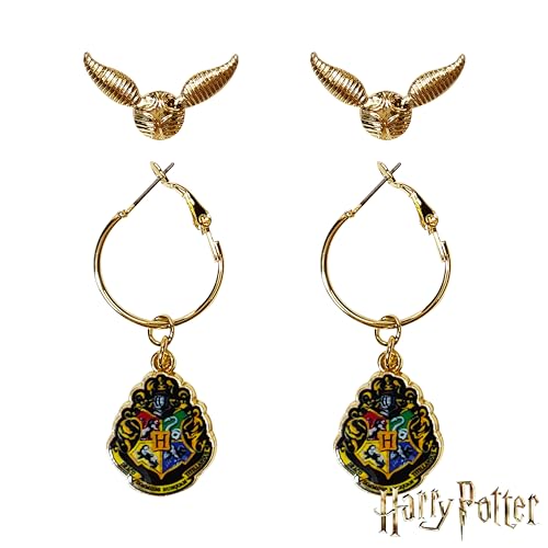 LUV HER Harry Potter Earrings 2 Hypoallergenic Earrings for Girls 1 Stud Earring 1 Fishhook Drop Earring Sets with Charms One Size Fits All Jewelry for Women Accessories Ages 4+ - Image 4