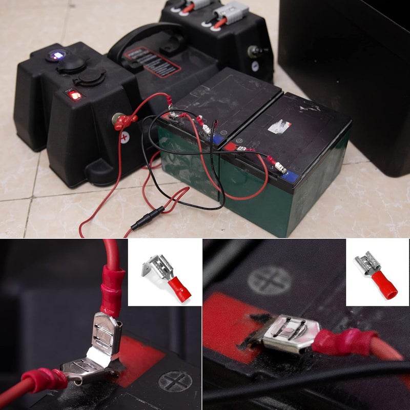 Ginsco 250Pcs Spade Crimp Terminal Assorted Insulated Wire Electrical Connectors Kit - Quick Disconnect Ring Spade Butt Splices Piggy Back - Image 2