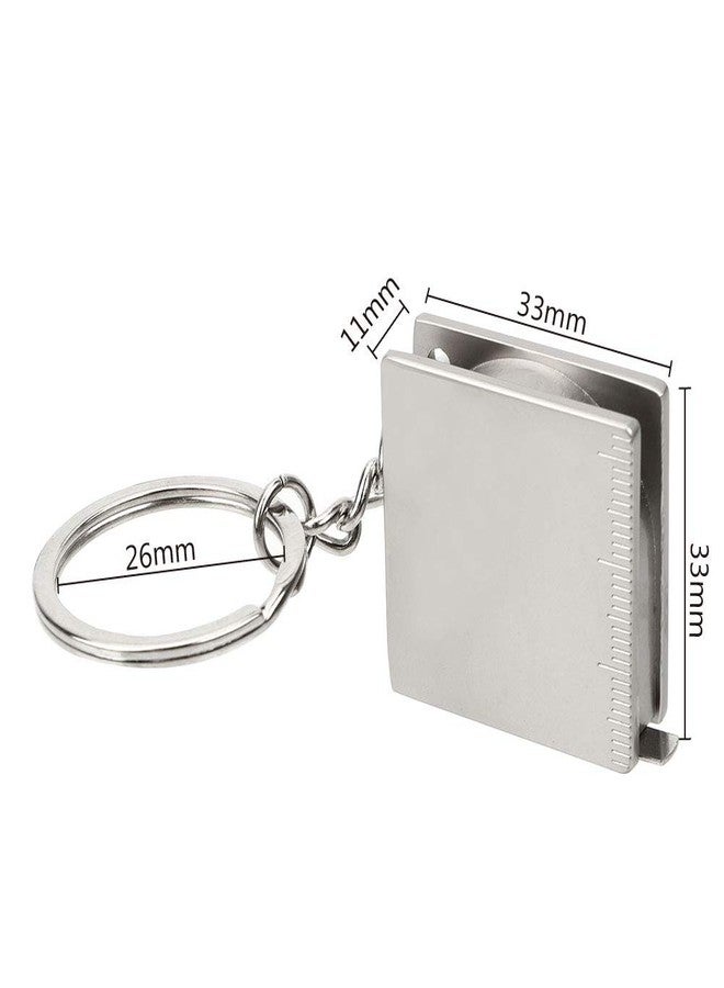 جي ام ال 2 قطعة من شريط قياس صغير محمول بالكامل من المعدن، سلسلة مفاتيح متعددة الوظائف - Image 4