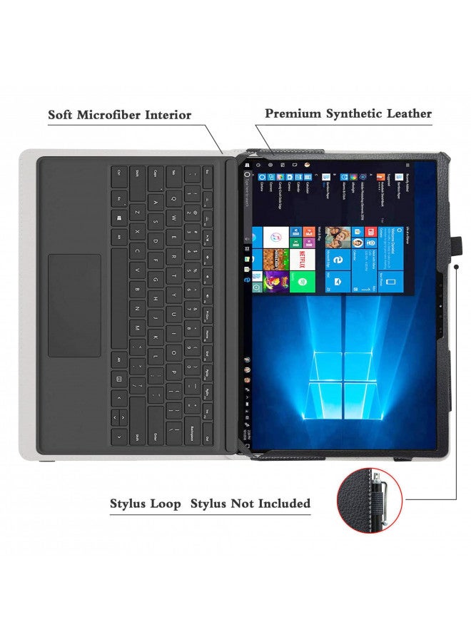 Bige for Latitude 7320 Detachable Case,PU Leather Folio 2-Folding Stand Cover for Dell Latitude 7000 7320 Detachable 13" 2-in-1 (2021) Tablet (Not fit Other Dell Laptop),Black - Image 4