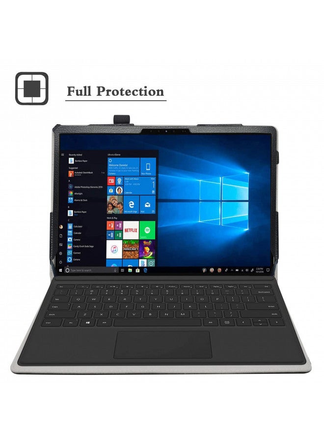 Bige for Latitude 7320 Detachable Case,PU Leather Folio 2-Folding Stand Cover for Dell Latitude 7000 7320 Detachable 13" 2-in-1 (2021) Tablet (Not fit Other Dell Laptop),Black - Image 2