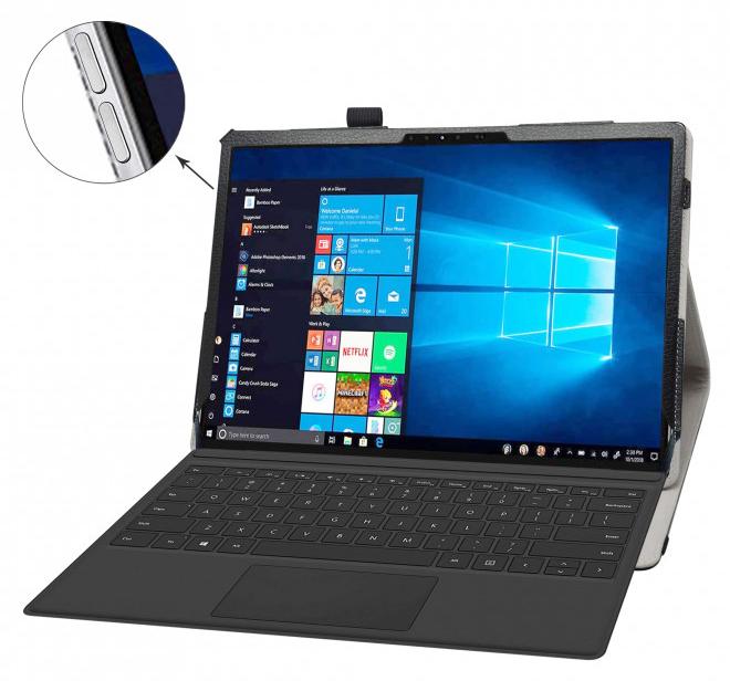 Bige for Latitude 7320 Detachable Case,PU Leather Folio 2-Folding Stand Cover for Dell Latitude 7000 7320 Detachable 13" 2-in-1 (2021) Tablet (Not fit Other Dell Laptop),Black - Image 1
