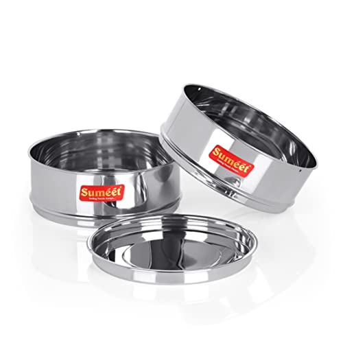 Sumeet Stainless Steel Deep Stackable Container/Separator With Lid Suitable For 5 liter & 5.5 liter Inner & Outer Lid Cooker, Silver - Image 5