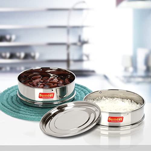 Sumeet Stainless Steel Deep Stackable Container/Separator With Lid Suitable For 5 liter & 5.5 liter Inner & Outer Lid Cooker, Silver - Image 2