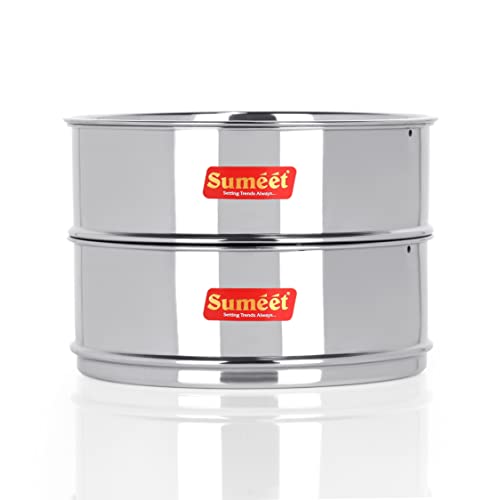Sumeet Stainless Steel Deep Stackable Container/Separator With Lid Suitable For 5 liter & 5.5 liter Inner & Outer Lid Cooker, Silver - Image 1
