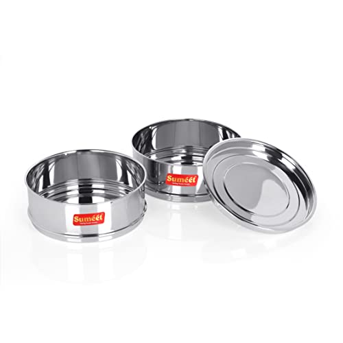 Sumeet Stainless Steel Deep Stackable Container/Separator With Lid Suitable For 5 liter & 5.5 liter Inner & Outer Lid Cooker, Silver - Image 3