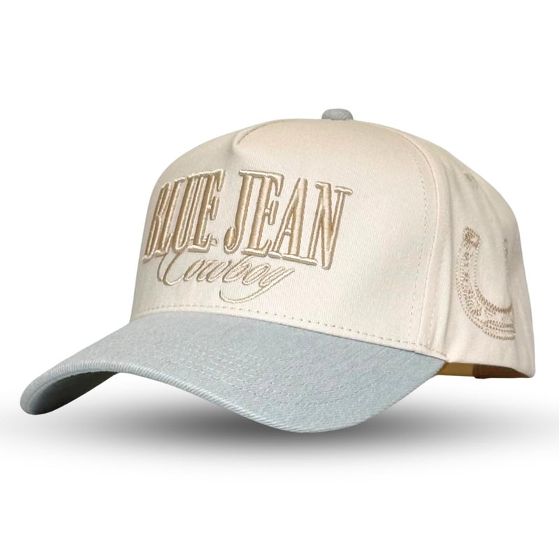CITRUSY Vintage Western Trucker Hat | Men & Women | Embroidered Trendy Caps | Country Cute Hats for Cowgirls & Cowboys | Camo Denim Cotton Styles | Snapback Hat (Blue Jean Cowboy | Denim) - Image 1