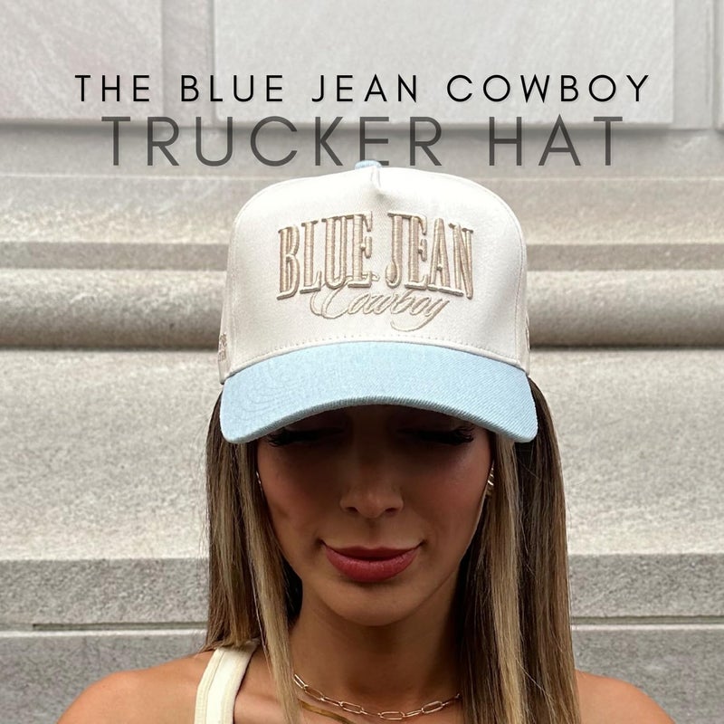 CITRUSY Vintage Western Trucker Hat | Men & Women | Embroidered Trendy Caps | Country Cute Hats for Cowgirls & Cowboys | Camo Denim Cotton Styles | Snapback Hat (Blue Jean Cowboy | Denim) - Image 4