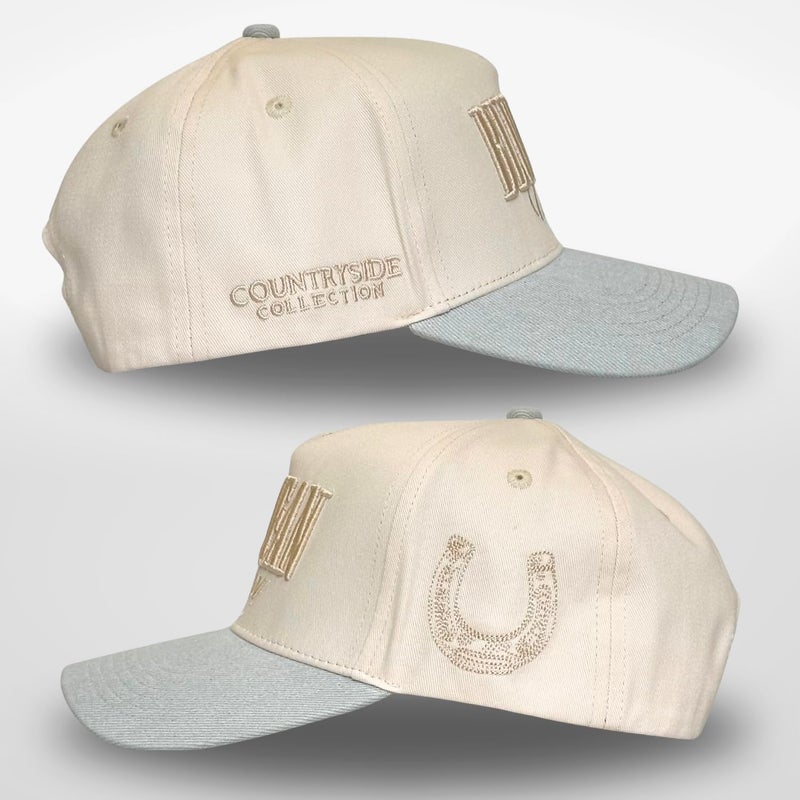 CITRUSY Vintage Western Trucker Hat | Men & Women | Embroidered Trendy Caps | Country Cute Hats for Cowgirls & Cowboys | Camo Denim Cotton Styles | Snapback Hat (Blue Jean Cowboy | Denim) - Image 3