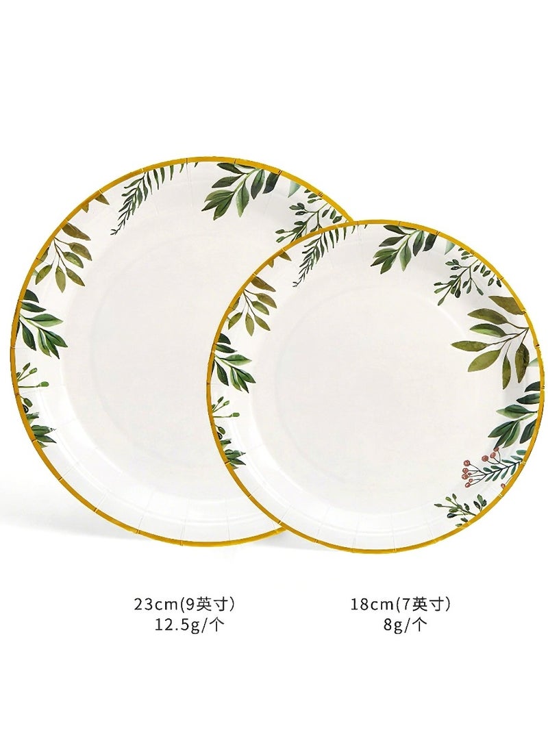 200 قطعة من  مجموعة أدوات المائدة مناسبة لـ 25 ضيفًا أطباق حفلات فاخرة يمكن التخلص منها - Image 3