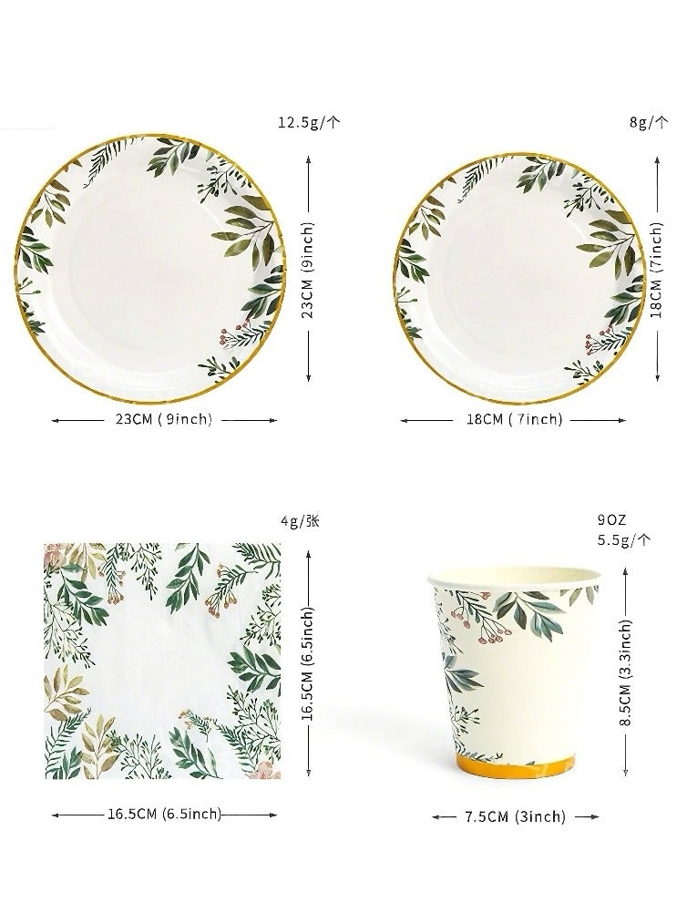 200 قطعة من  مجموعة أدوات المائدة مناسبة لـ 25 ضيفًا أطباق حفلات فاخرة يمكن التخلص منها - Image 2