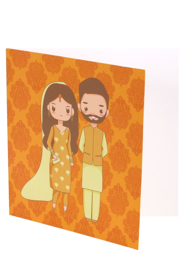 Peacock Supplies Desi Couple Wedding Greeting Cards Pack Of 3 - Image 3