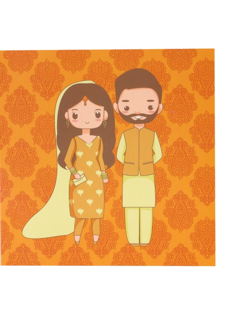 Peacock Supplies Desi Couple Wedding Greeting Cards Pack Of 3 - Image 4