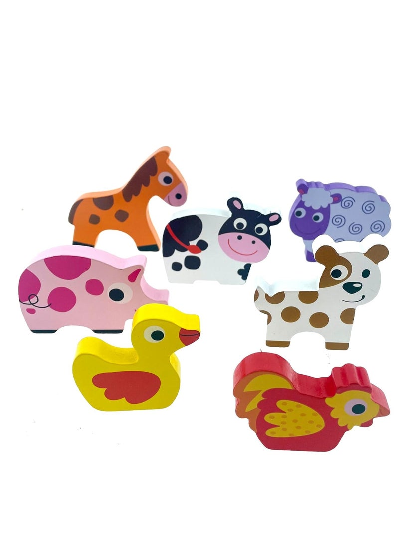 RB&G Wooden Puzzle with Large Pieces for Kids - Safari Animal Farm Puzzle 1 Year Old Baby - Image 1