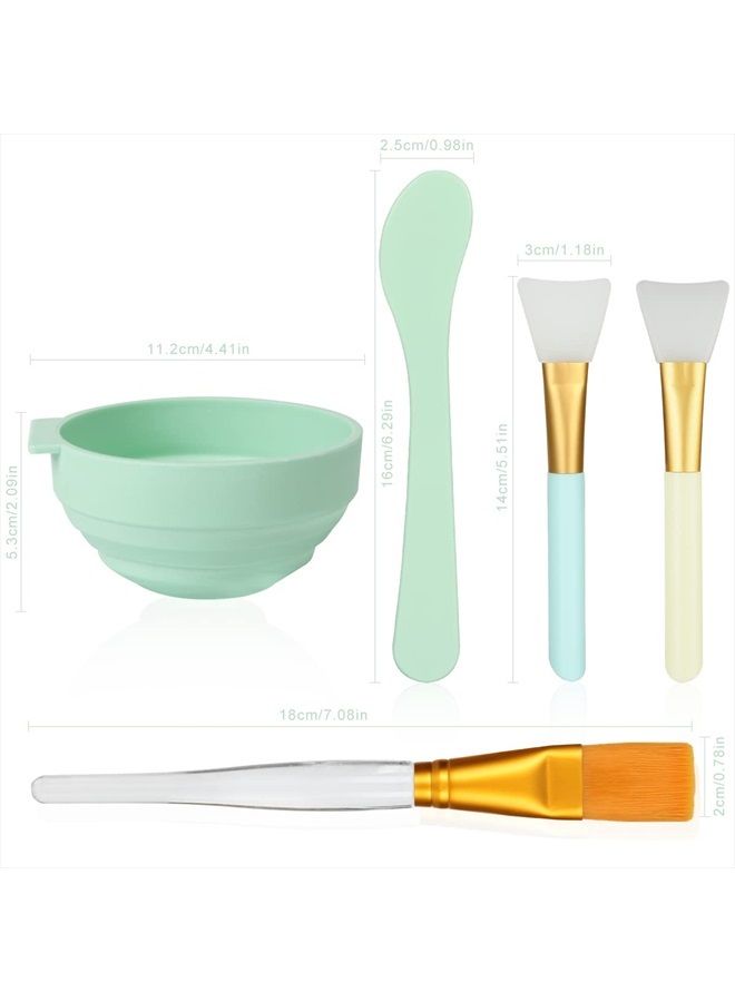 Plazuria Face Mask Mixing Bowl Set, 5 in 1 DIY Facemask Mixing Tool Kit with Facial Mask Bowl Stick Spatula Silicone Face Mask Brush & Premium Soft Face Brushes - Image 2