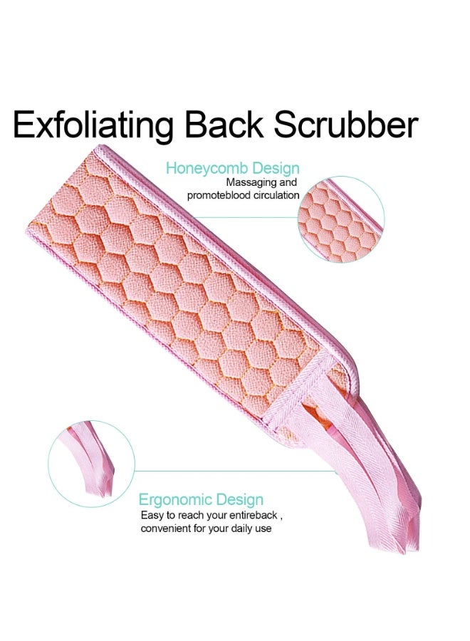 أدوات مقشر للجسم إسفنجة استحمام ليفة الاستحمام منظف الظهر قفازات التقشير 3 قطع - Image 5