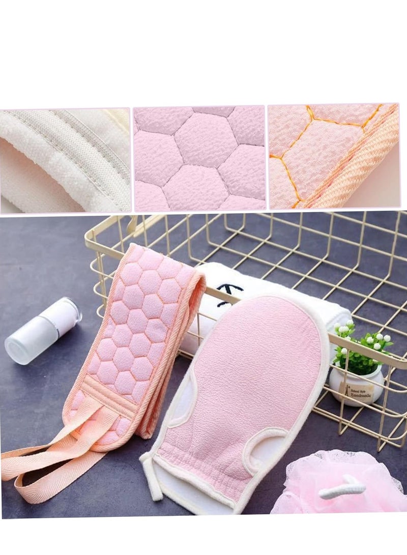 أدوات مقشر للجسم إسفنجة استحمام ليفة الاستحمام منظف الظهر قفازات التقشير 3 قطع - Image 1