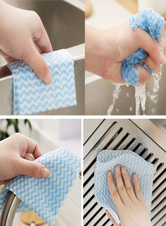 MDN MIST Non- woven Disposable Reusable Towels like Kitchen Cleaning Towel - Multi-Uses Dish Cloths Washable Towel Roll - 80 Pulls (BLUE) - Image 2