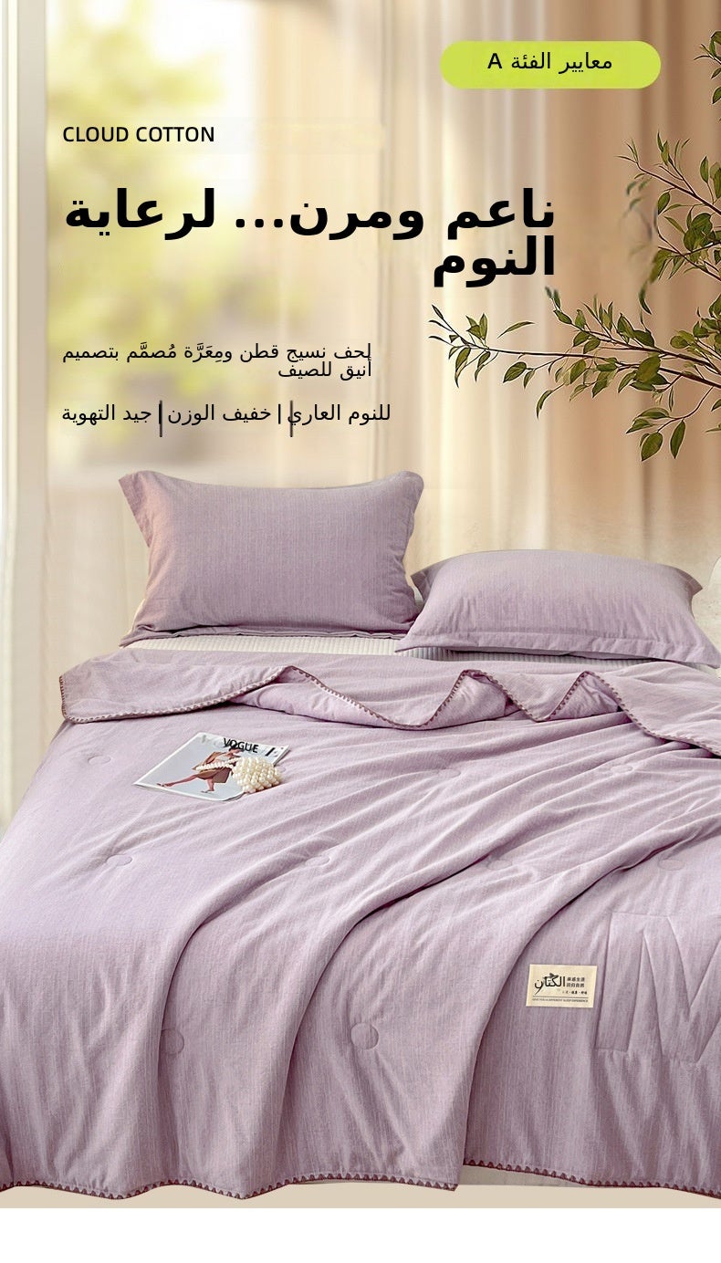 2026 New Rouge Pink Cotton-Linen Summer Quilt – Washable Lightweight Air Conditioning Blanket - Image 4