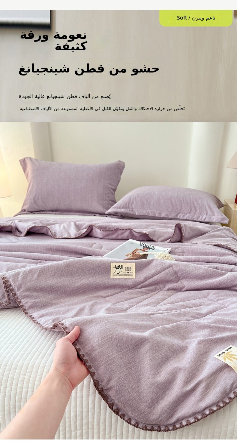 2026 New Rouge Pink Cotton-Linen Summer Quilt – Washable Lightweight Air Conditioning Blanket - Image 5