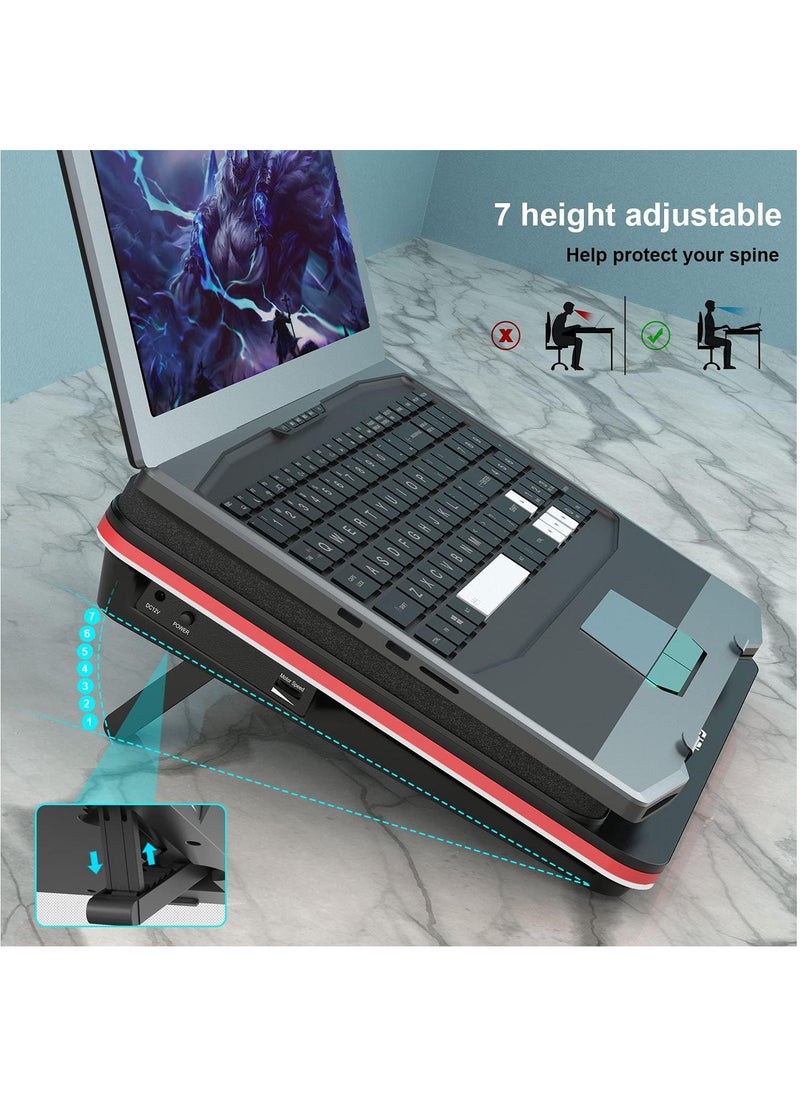 IETS - GT500 Powerful Turbo-Fan (5000 RPM) Laptop Cooling Pad with Infinitely Variable Speed,Seal Foam for Rapid Cooling Gaming Laptop,13-17.3inch Laptop Cooler with 3-Port USB Hub - Image 1