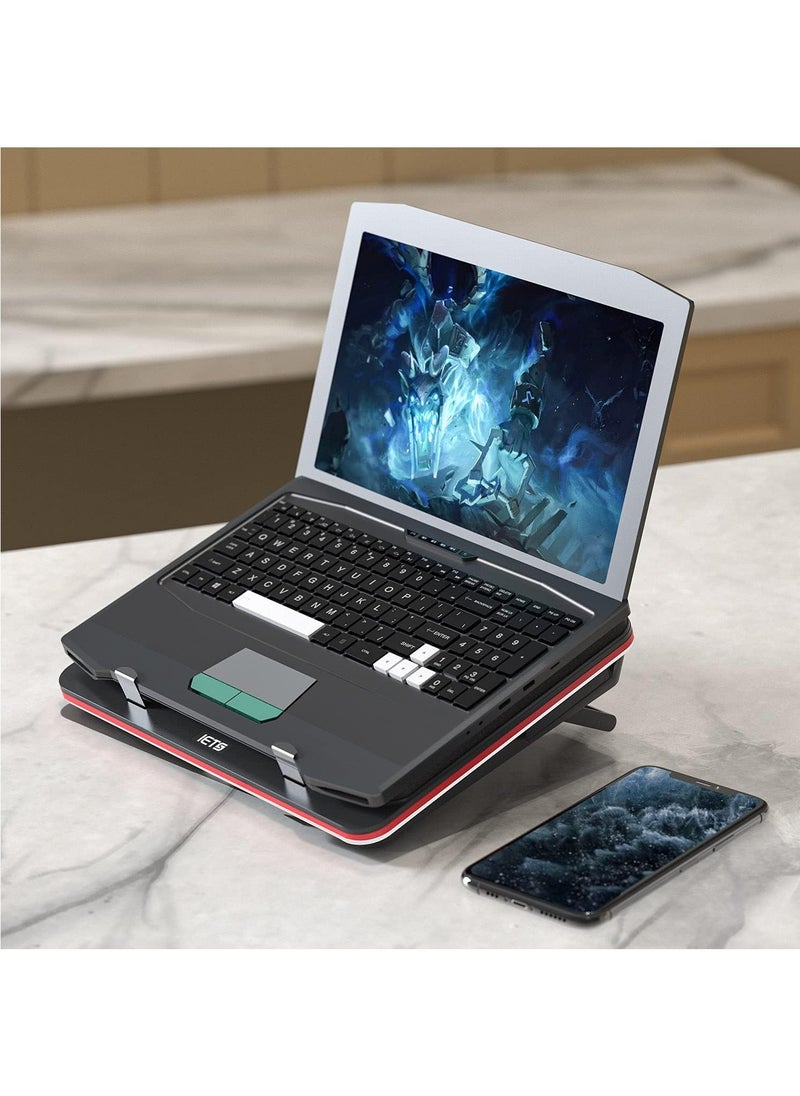 IETS - GT500 Powerful Turbo-Fan (5000 RPM) Laptop Cooling Pad with Infinitely Variable Speed,Seal Foam for Rapid Cooling Gaming Laptop,13-17.3inch Laptop Cooler with 3-Port USB Hub - Image 1