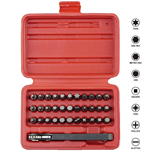 KAIFNT K402 Screwdriver Bit Set with Mini Ratchet Wrench, 1/4-Inch Drive, 34-Piece - Image 3