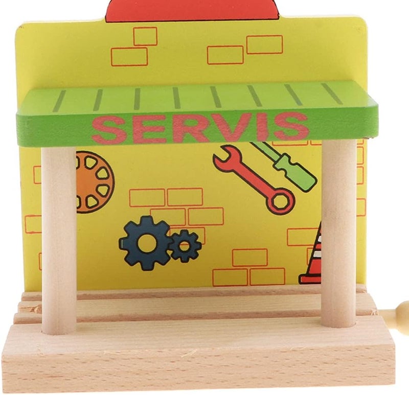 klarakoDIY Building Track Accessories for Wooden Train Railway klarakoCompatible with All Major Toy Train Brands, Kids Birthday Gift, Early Childhood Development klarakoTrain Station, as described - Image 2