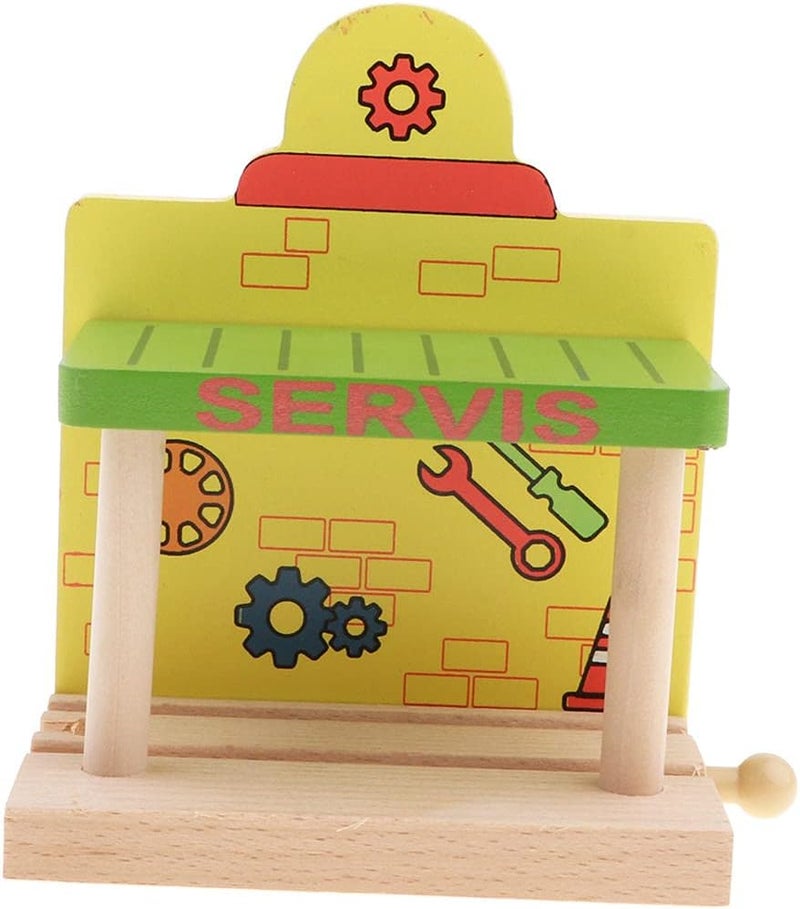 klarakoDIY Building Track Accessories for Wooden Train Railway klarakoCompatible with All Major Toy Train Brands, Kids Birthday Gift, Early Childhood Development klarakoTrain Station, as described - Image 1