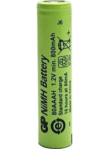 GP 80AAAH 1.2 Volt 800 Mah Flat Head Rechargeable Aaa Slim Pen Battery 