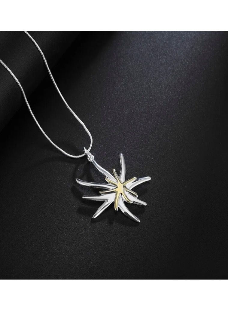 نون-شى سلسال نسائي فخم وأنيق مطلي بالفضة الخالصة 925 - Image 4