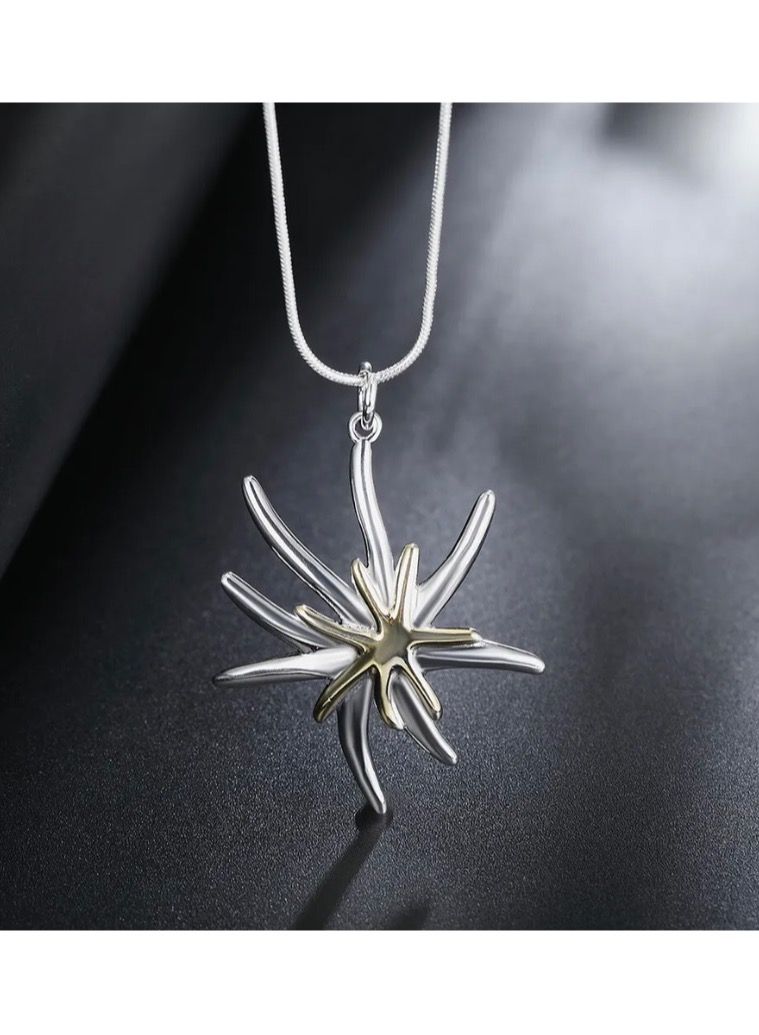 نون-شى سلسال نسائي فخم وأنيق مطلي بالفضة الخالصة 925 - Image 5