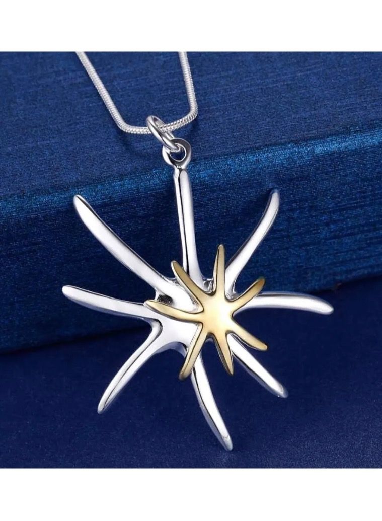 نون-شى سلسال نسائي فخم وأنيق مطلي بالفضة الخالصة 925 - Image 3