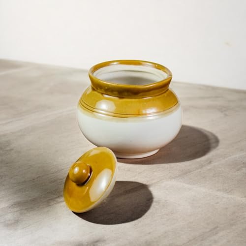 ClayStone Traditional 2.5 kg Pickle jar for Storage with 2 Salt and Pepper Shakers - Kitchen Storage Containers for Pickles. Decorative Achar Barni 2.5 kg Round Jars for Home Organization.. (2500 Ml) - Image 2