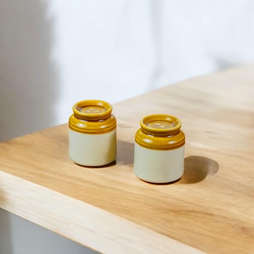 ClayStone Traditional 2.5 kg Pickle jar for Storage with 2 Salt and Pepper Shakers - Kitchen Storage Containers for Pickles. Decorative Achar Barni 2.5 kg Round Jars for Home Organization.. (2500 Ml) - Image 3