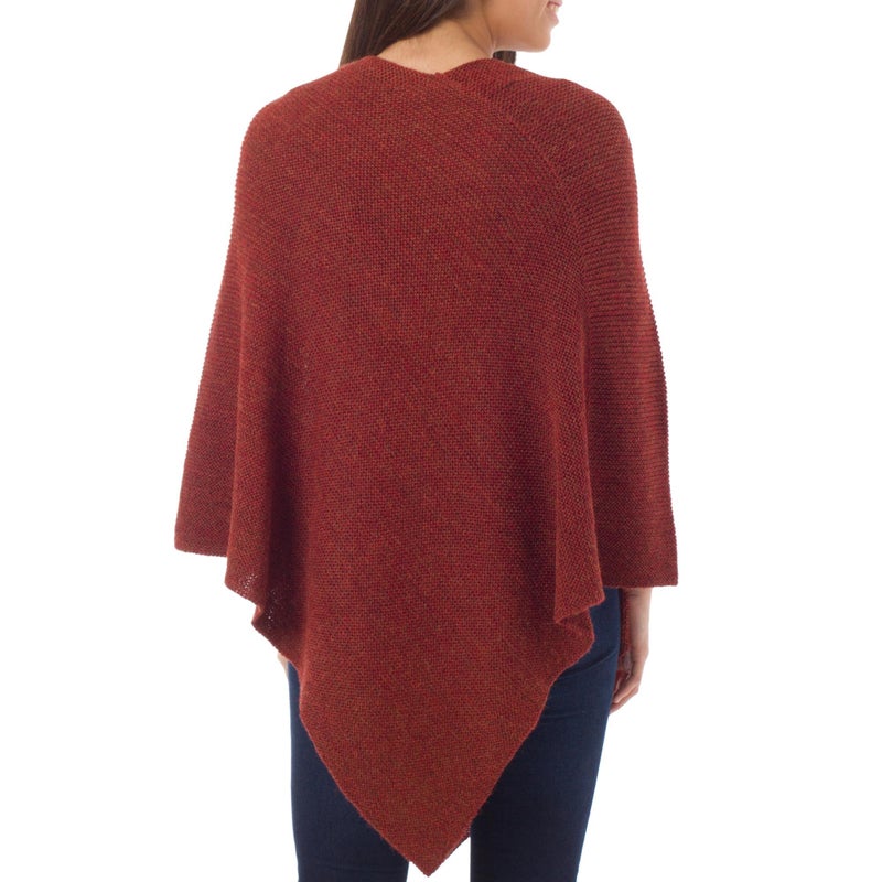 NOVICA Handmade Alpaca Poncho Women's Wool Peru 'Autumn Splendor' - Image 4