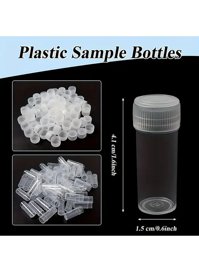 20pcs Clear Plastic Sample Bottles With White Lids Leak Proof Refillable Travel Containers For Powders And Liquids - Image 2
