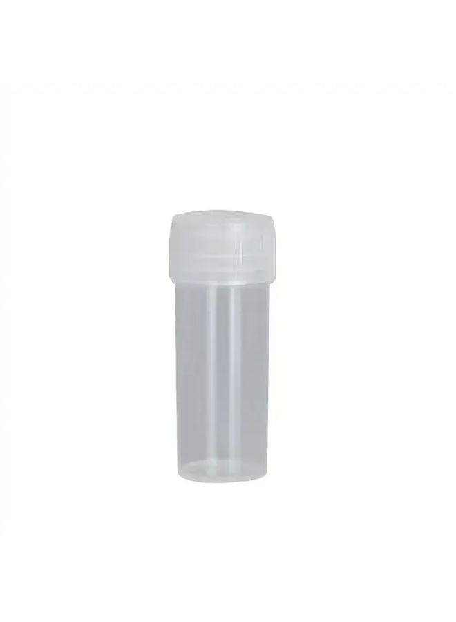 20pcs Clear Plastic Sample Bottles With White Lids Leak Proof Refillable Travel Containers For Powders And Liquids - Image 1