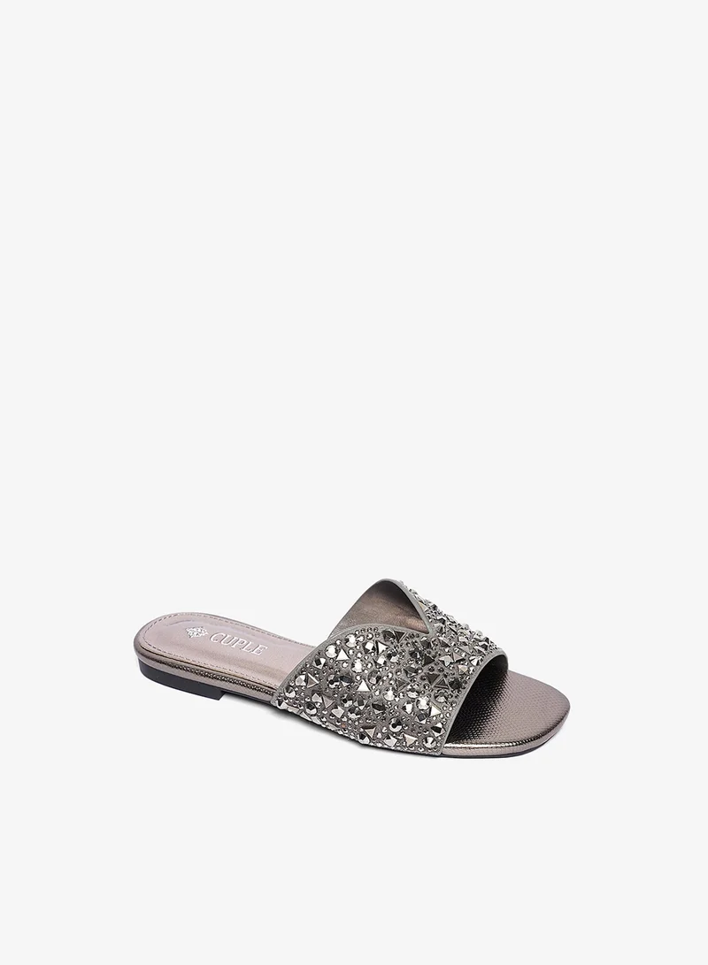 Cuple Girls embellished slide sandals